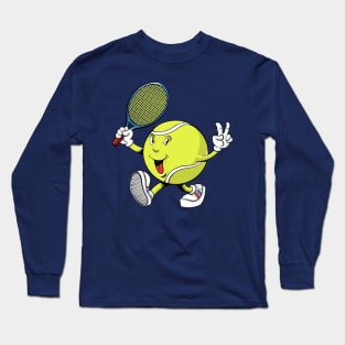 Tennis Ball Mascot Long Sleeve T-Shirt